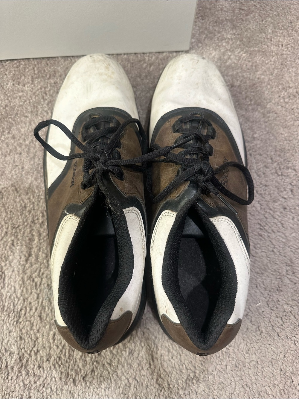 Footjoy Men's Brown and White Lace-Up Golf Shoes